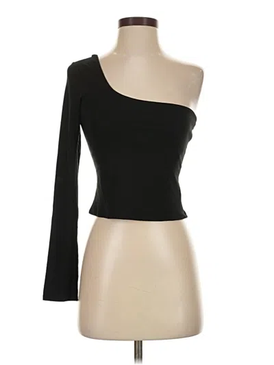 Pre-owned Lulus Long Sleeve Top Black One Shoulder Neckline Tops