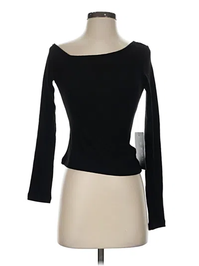Pre-owned Lulus Long Sleeve Top Black One Shoulder Neckline Tops