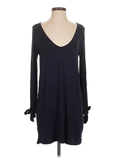 Pre-owned Lulus Long Sleeve Top Black Plunge Neckline Tops
