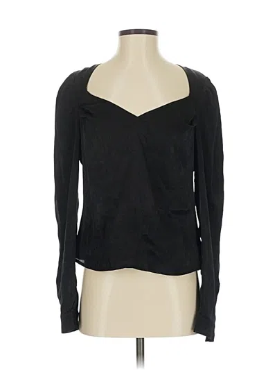 Pre-owned Lulus Long Sleeve Top Black Sweetheart Neckline Tops