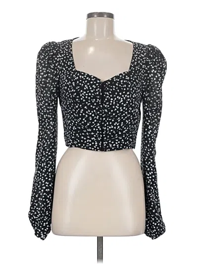 Pre-owned Lulus Long Sleeve Top Black Sweetheart Neckline Tops