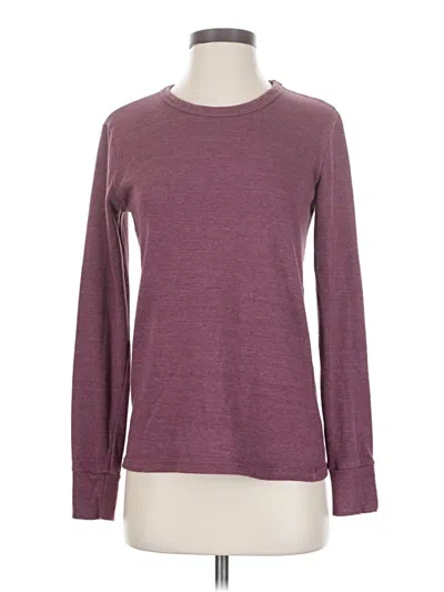 Pre-owned Lulus Long Sleeve Top Burgundy Crew Neck Tops