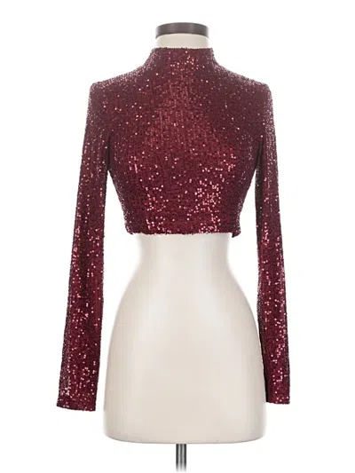 Pre-owned Lulus Long Sleeve Top Burgundy Turtleneck Tops