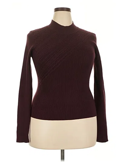 Pre-owned Lulus Long Sleeve Top Burgundy Turtleneck Tops