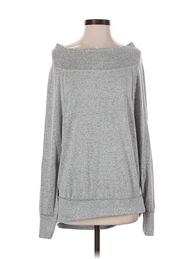 Pre-owned Lulus Long Sleeve Top Gray Boatneck Tops