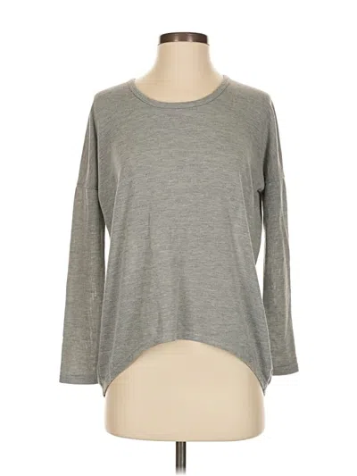 Pre-owned Lulus Long Sleeve Top Gray Crew Neck Tops