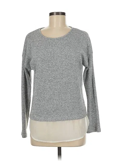 Pre-owned Lulus Long Sleeve Top Gray Crew Neck Tops