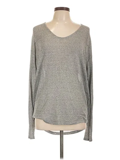 Pre-owned Lulus Long Sleeve Top Gray V Neck Tops