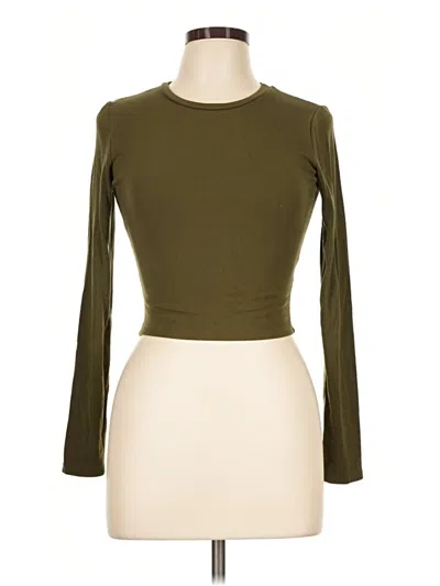 Pre-owned Lulus Long Sleeve Top Green Boatneck Tops