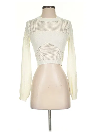 Pre-owned Lulus Long Sleeve Top Ivory Mock Neckline Tops