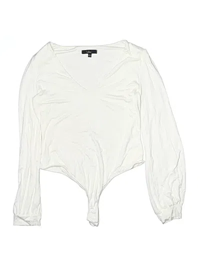 Pre-owned Lulus Long Sleeve Top Ivory Plunge Neckline Tops