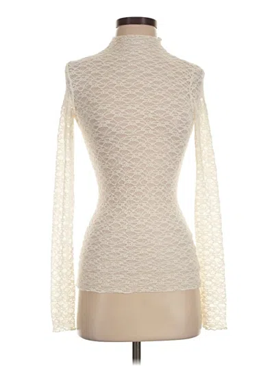 Pre-owned Lulus Long Sleeve Top Ivory Turtleneck Tops