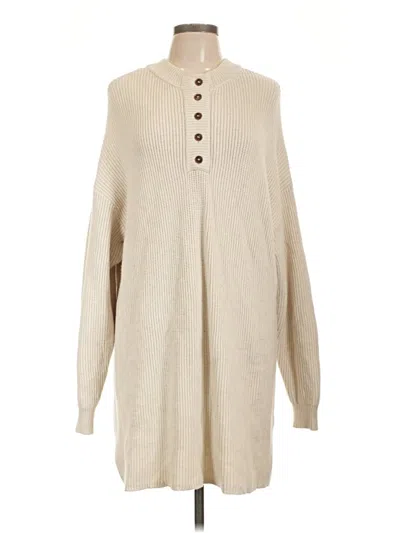 Pre-owned Lulus Long Sleeve Top Ivory Turtleneck Tops