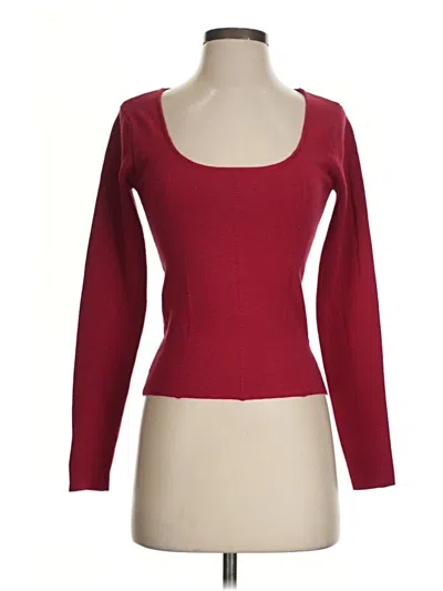 Pre-owned Lulus Long Sleeve Top Red Square Neckline Tops
