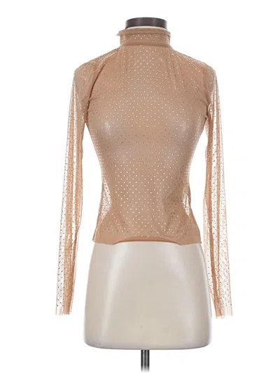 Pre-owned Lulus Long Sleeve Top Tan Turtleneck Tops
