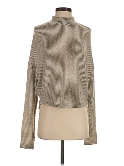 Pre-owned Lulus Long Sleeve Top Tan Turtleneck Tops