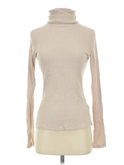 Pre-owned Lulus Long Sleeve Top Tan Turtleneck Tops In Brown