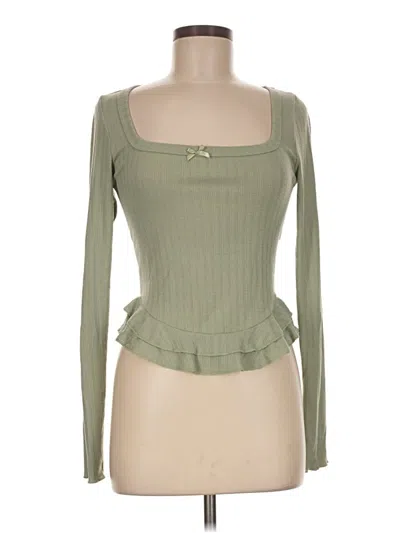 Pre-owned Lulus Long Sleeve T-shirt In Green