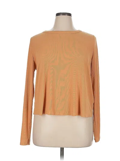 Pre-owned Lulus Long Sleeve T-shirt In Orange