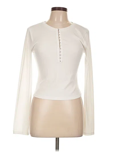 Pre-owned Lulus Long Sleeve T-shirt In White