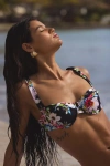 Lulus Lorne Black Multi Floral Underwire Bikini Top In Black