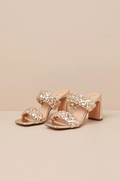 Lulus Louella Soft Gold High Heel Sandals