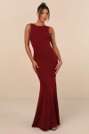 Lulus Love In Your Eyes Wine Red Knotted Mermaid Maxi Dress In Wine Red