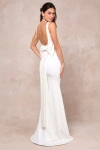 Lulus Loving Fate White Bow Square Neck Backless Maxi Dress In White
