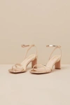 Lulus Loxley Gold Ankle Strap High Heel Sandals In Gold