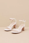 Lulus Loxley White Ankle Strap High Heel Sandals In White