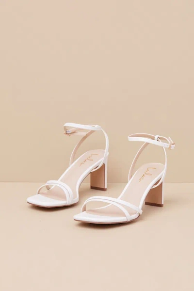 Lulus Loxley White Ankle Strap High Heel Sandals