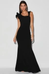 Lulus Lucette Black Sleeveless Ruffled Mermaid Maxi Dress In Black