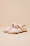 Lulus Lusa Natural Woven Espadrille Buckle Ballet Flats