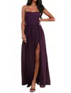 Lulus Luxe Favorite Strapless Ruched Maxi Dress In Dark Purple In Purple