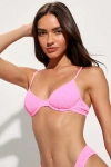 Lulus Luxe Paradise Bright Pink Smocked Underwire Bikini Top In Pink