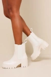Lulus Mabley Beige Chelsea Ankle Boots In Beige