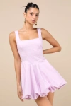 Lulus Madalinde Lavender Sleeveless Bubble-hem Mini Dress In Purple