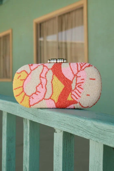 Lulus Madden Pink Multi Beaded Crossbody Clutch