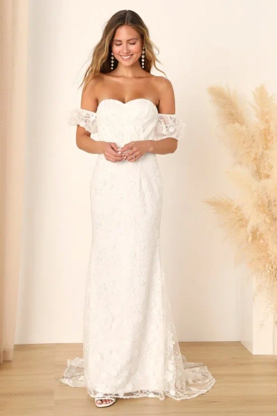 Lulus Magical Beginnings White 3d Floral Embroidered Maxi Dress