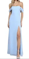 Lulus Magical Magnetism Off-the-shoulder Maxi Dress In Light Blue In Blue