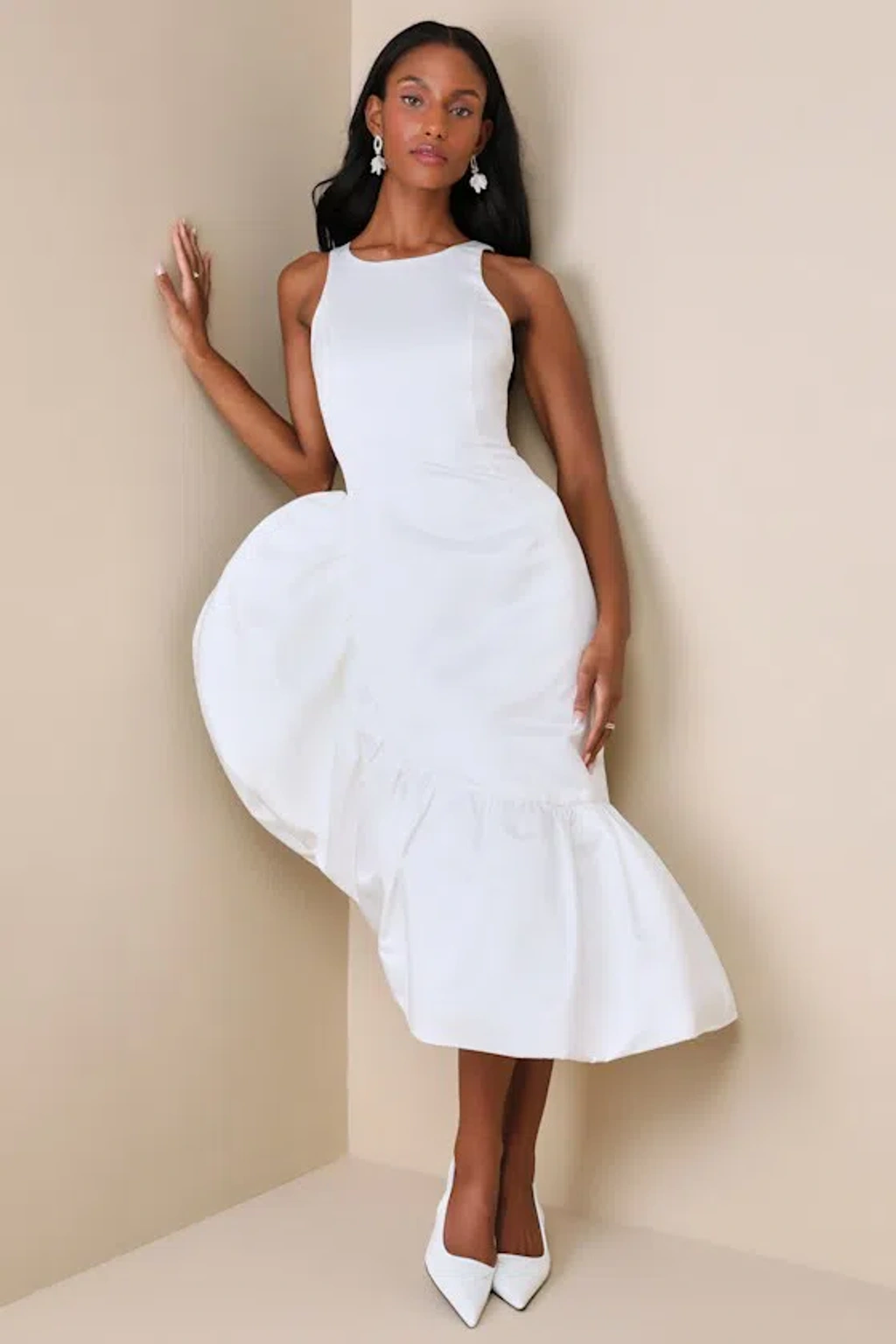 knee length dresses for ladies Dress Party Midi By Lulus In White, Size: M  Clothes Mentor Fargo ND #137