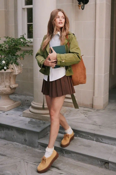 Lulus Mahika Brown Pleated High-rise Skort