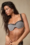Lulus Maialen Black Gingham Underwire Bikini Top In Multi