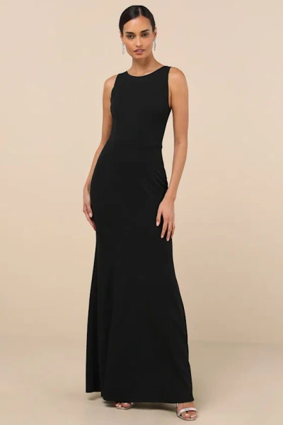 Lulus Maike Black Cowl Back Mermaid Maxi Dress
