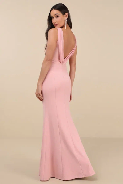 Lulus Maike Pink Cowl Back Mermaid Maxi Dress