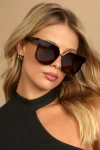 Lulus Main Frame Brown Tortoise Rimless Sunglasses In Brown