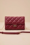 Lulus Mancy Dark Red Quilted Crossbody Bag In Red