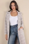 Lulus Marceau Ivory And Brown Houndstooth Eyelash Knit Coat In Ivory