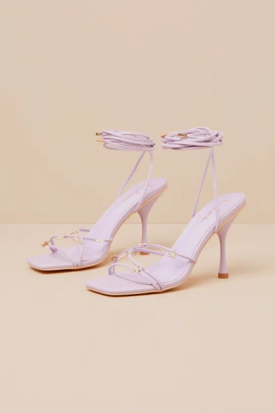 Lulus Marcelia Lavender Lace-up High Heel Sandals