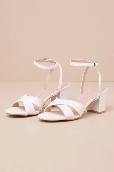 Lulus Marcy White Ankle Strap High Heel Sandals